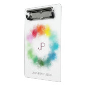 Moderne Elegant Colorful Monogrammed Sjabloon Mini Klembord (Angled2)