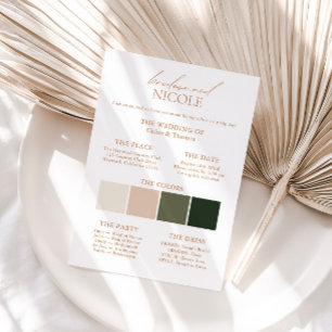 Moderne Elegant Colour Palette Bridesmaid Info Kaa Kaart