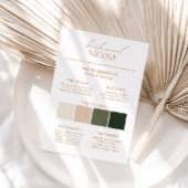 Moderne Elegant Colour Palette Bridesmaid Info Kaa Kaart