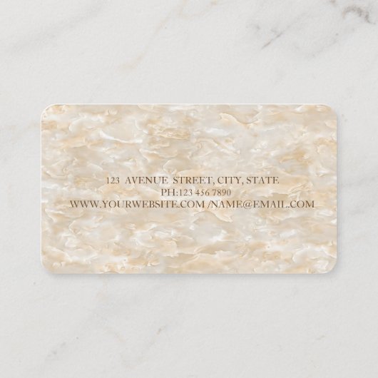 Moderne Elegant Cool Marble Black, Gold, Scissors Visitekaartje (Achterkant)