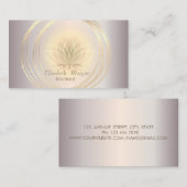 Moderne Elegant Cool Roos Gold, Gold Circles Lotus Visitekaartje (Voorkant / Achterkant)