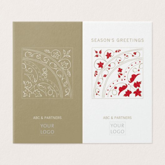 Moderne Elegant Corporate Seasonal Greetings Kaart (Buitenkant ongevouwen)