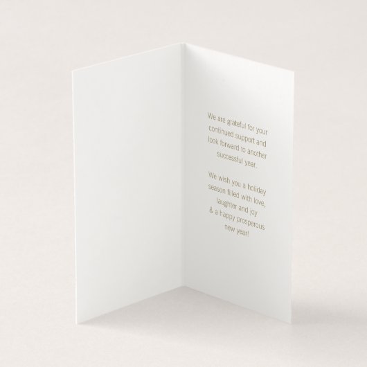 Moderne Elegant Corporate Seasonal Greetings Kaart (Binnen)