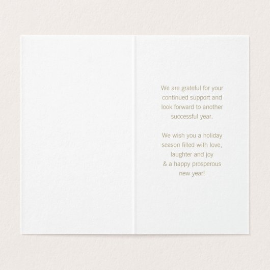 Moderne Elegant Corporate Seasonal Greetings Kaart (Binnenkant ongevouwen)