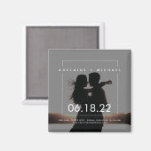 Moderne Elegant Couple Photo Save the Date Magneet (Voorkant / Achterkant)