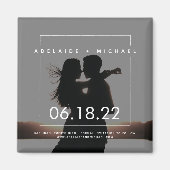 Moderne Elegant Couple Photo Save the Date Magneet (Voorkant)