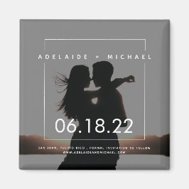 Moderne Elegant Couple Photo Save the Date Magneet