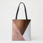 Moderne Elegant Cream Leather Initialen gepersonal Tote Bag (Voorkant)