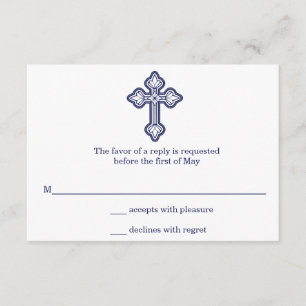 Moderne Elegant Cross First Community RSVP-kaart RSVP Kaartje