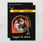 Moderne Elegant Custom foto Naam Flat uitnodiging (Voorkant / Achterkant)