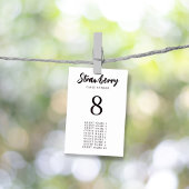 Moderne Elegant Custom Name Wedding Table Seating Kaart