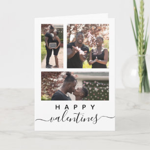 Moderne Elegant Custom Photo Collage Valentijnsdag Kaart