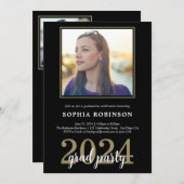 Moderne Elegant Custom Photo Graduparty Kaart (Voorkant / Achterkant)