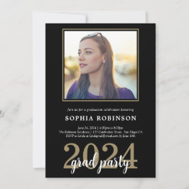 Moderne Elegant Custom Photo Graduparty Kaart