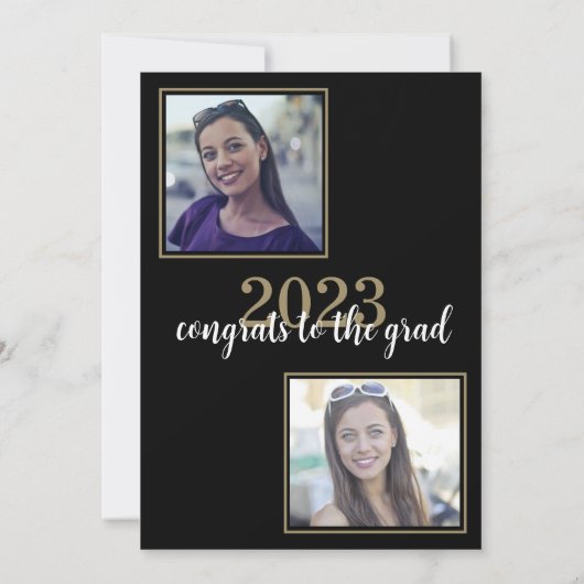 Moderne Elegant Custom Photo Graduparty Kaart (Achterkant)