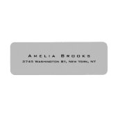 Moderne Elegant Custom Unieke Silver Grey Minimale Etiket (Voorkant)