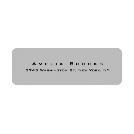 Moderne Elegant Custom Unieke Silver Grey Minimale Etiket (Voorkant)