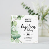 Moderne Elegant Cute Achttiende 18e verjaardag Kaart (Staand voorkant)