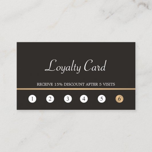 Moderne Elegant Dark Faux Gold Line Loyalty Kaart (Voorkant)