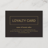 Moderne Elegant Dark Faux Gold Loyalty-Kaart Klantenkaartje (Voorkant)