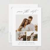 Moderne Elegant de Foto Collage van het Manuscript Aankondigingskaart (Voorkant / Achterkant)