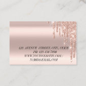 Moderne Elegant druppelt gouden roos, lotus Visitekaartje (Achterkant)