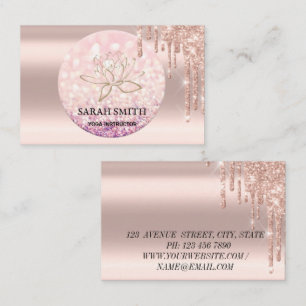 Moderne Elegant druppelt gouden roos, lotus Visitekaartje