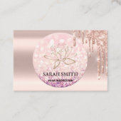 Moderne Elegant druppelt gouden roos, lotus Visitekaartje (Voorkant)