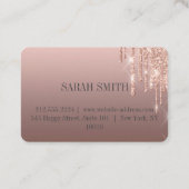 Moderne Elegant druppelt Visitekaartje van gouden  (Achterkant)