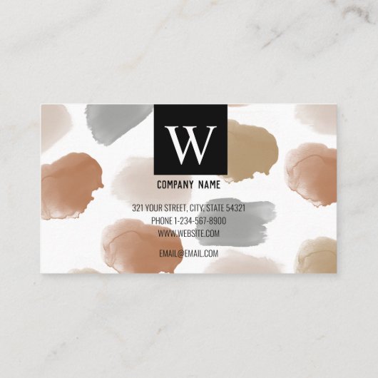 Moderne Elegant Earth Tones Waterverf Professional Visitekaartje (Achterkant)