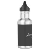 Moderne Elegant Eenvoudig Professioneel Grijs Waterfles (Links)