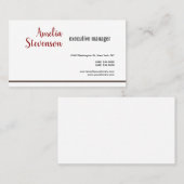 Moderne Elegant eigendhedendaags Gewoon rood grijs Visitekaartje (Voorkant / Achterkant)