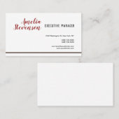 Moderne Elegant eigendhedendaags Gewoon rood grijs Visitekaartje (Voorkant / Achterkant)