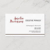 Moderne Elegant eigendhedendaags Gewoon rood grijs Visitekaartje (Voorkant)