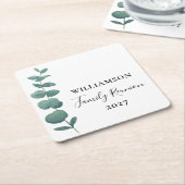 Moderne Elegant Eucalyptus Family Reunion Kartonnen Onderzetters (Schuin)
