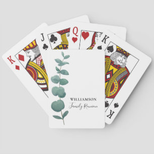 Moderne Elegant Eucalyptus Family Reunion Pokerkaarten