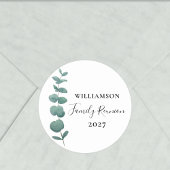Moderne Elegant Eucalyptus Family Reunion Ronde Sticker