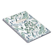 Moderne Elegant Eucalyptus Foliage Name Spiral Notitieboek (Rechterzijde)