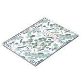 Moderne Elegant Eucalyptus Foliage Name Spiral Notitieboek (Linkerzijde)