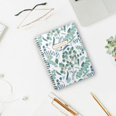 Moderne Elegant Eucalyptus Foliage Name Spiral Notitieboek