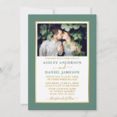 Moderne Elegant Eucalyptus Green Gold Wedding Kaart (Voorkant)