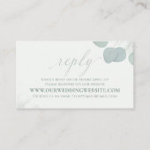 Moderne Elegant Eucalyptus Greenery Foto RSVP Visitekaartje (Voorkant)