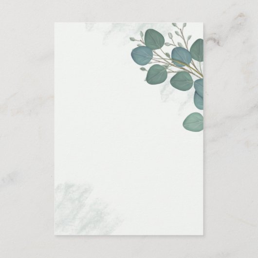 Moderne Elegant Eucalyptus Greenery - QR-code Informatiekaartje (Achterkant)