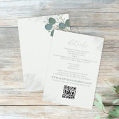 Moderne Elegant Eucalyptus Greenery - QR-code Informatiekaartje