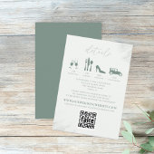 Moderne Elegant Eucalyptus Greenery - QR-code Informatiekaartje