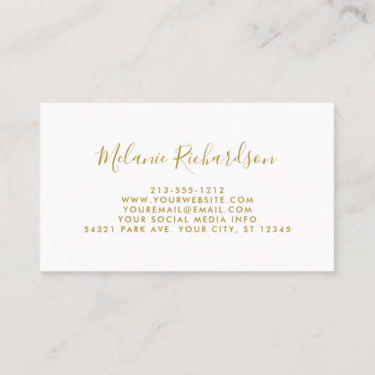 Moderne Elegant Eucalyptus Leaves en Gold Visitekaartje (Achterkant)