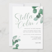 Moderne Elegant Eucalyptus Sage Green Wedding Invi Kaart (Voorkant)