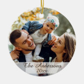 Moderne Elegant Family Custom Photo 2 Sided Keramisch Ornament (Voorkant)