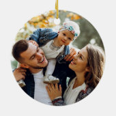 Moderne Elegant Family Custom Photo 2 Sided Keramisch Ornament (Achterkant)