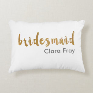 moderne elegant faux gold bridesmaid accent kussen